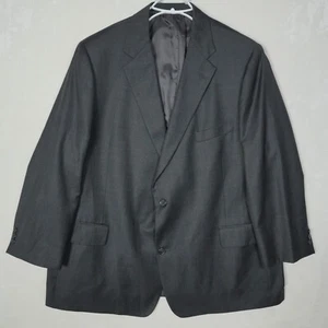 Brooks Brothers Blazer Mens Dark Gray 52L Makers 2 Button 100% Wool Jacket Coat - Picture 1 of 12