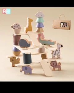 Bloques de construcción de animales de madera ecológicos Montessori 28 piezas. - Imagen 1 de 8
