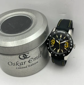 Oskar Emil SAPPORO Quality Gents Sturdy Watch Date/Tachymeter With Rubber Strap - Picture 1 of 4