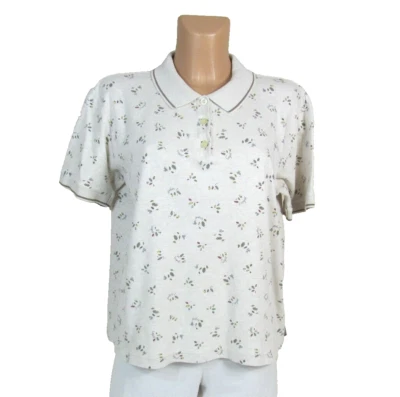 LIZGOLF by Liz Claiborne L 100% Cotton Short Sleeve Polo Top "lizgolf" Pattern - Image 1 of 4