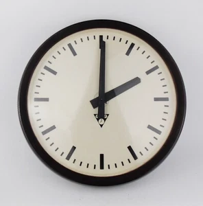 Vintage 1950s Industrial Pragotron Wall Factory Clock Bakelite Czechoslovakia - Picture 1 of 4