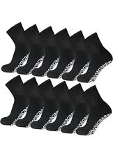 12 Pairs Men's Ankle Gripper Non Skid Diabetic Socks Non Binding Loose Fit Top