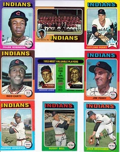 1975 Topps INDIANS team set 27 cards 3 HOF unmarked checklist RC Vg-Ex+ - Picture 1 of 3