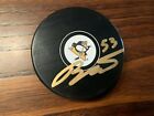 Teddy Blueger Pittsburgh Penguins Signed Hockey Puck Signing Cert Gold