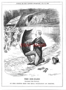 1928 Punch Women's Suffrage Print 'The Die-Hard - Lord Banbury' Vintage Cartoon - Picture 1 of 1