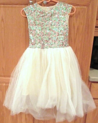 Girls HALABALOO Gold TUTU SEQUIN  DRESS~size 8~NEW~Special Occasion~ $236 GOWN - Image 1 of 4