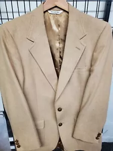 Nordstrom Mens Blazer Sport Coat Two Button Casual Jacket 38R Camel Hair MINT - Picture 1 of 6