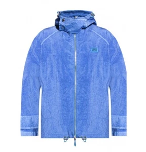Men Burberry Technical Canvas Hooded Jacket Blue Size M - Picture 1 of 8