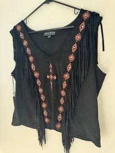 Idyllwind Miranda Lambert Black Western Fringe Top Womens XL Shirt - Picture 1 of 8