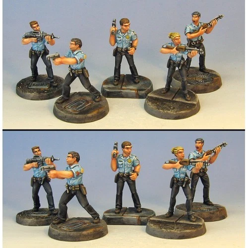 Armorcast 28mm Pewter TAC005 Rookie Cop Set - New Modern Mobocracy Minis - Image 1 of 1