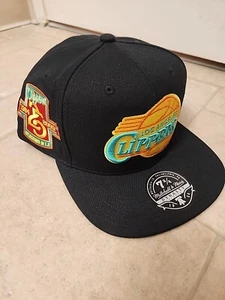 LOS ANGELES CLIPPERS Mitchell & Ness Hat 7 3/4 HWC 25TH PATCH Black Rare!๐ - Picture 1 of 11