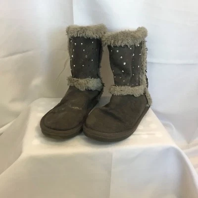Niñas Botas Gris Talla 1 Justice Piel Forrada Joyas Foto 1 de 4