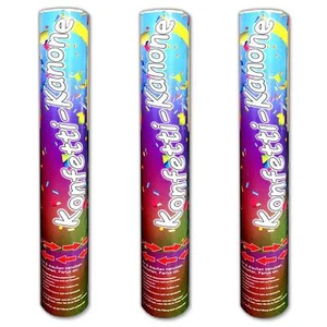 3x Konfetti-Kanone bunt | Party Popper Shooter 40 cm | 4m Schussweite | Hochzeit - Bild 1 von 2