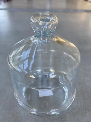 Crate & Barrel covered sugar bowl butter dish clear round glass dish - 178-222 - Image 1 of 4