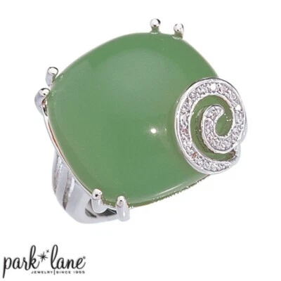 Park Lane Маргарита коктейль заявление серебро авантюрин кольцо зеленый - Изображение 1 из 4