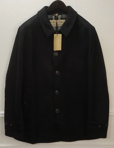 Men Burberry Longsdale Coat Breasted Black Wool Size EU56 UK/US46 - Picture 1 of 12
