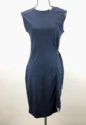 Vestido recto Diesel para mujer D-LUCKY sin mangas detalle de malla de algodón azul $198 nuevo con etiquetas Foto 1 de 4