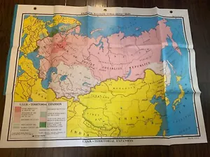 VINTAGE NYSTROM SCHOOL MAP WORLD HISTORY-U.S.S.R. TERRITORIAL EXPANSION - Picture 1 of 5