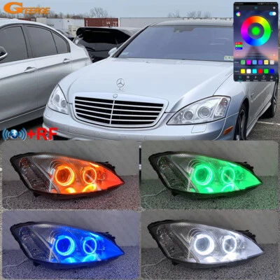 Kit ojos de ángel LED RGB multicolor para Mercedes Benz Clase S W221 2007-2013 Foto 1 de 4
