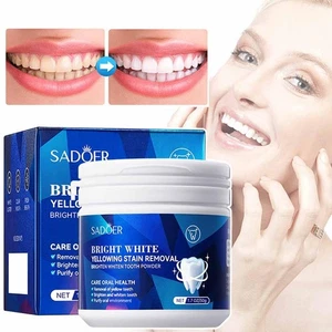 Polvo blanqueador de dientes 50 g té café fumar quitamanchas limpieza profunda dental - Imagen 1 de 11