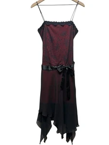 Vestido De Colección Napoli M Hada Cachicho Asimétrico Y2K Años 90 Grunge Rojo Negro Encaje - Imagen 1 de 8