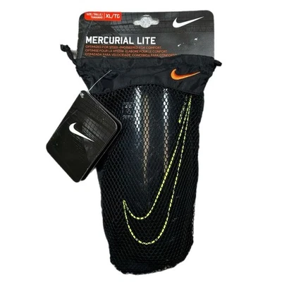 NWT Nike Mercurial Lite Shin Guards Black and Fluorescent Yellow-Adult Unisex XL - Image 1 of 4
