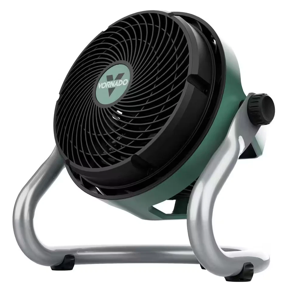EXO61 HD 9 pulgadas Ventilador de piso de 3 velocidades de ventilador en verde con motor con clasificación IP54 Foto 1 de 4