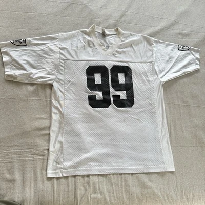Camiseta vintage de los Oakland Raiders Warren Sapp #99 blanca XL Big Time Las Vegas NFL Foto 1 de 4