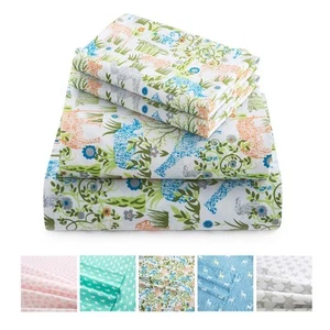 Bed Sheets Twin Lovely Jungle Elephant Giraffe Sheets for Boys & Girls, Soft ... - Picture 1 of 7