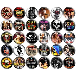Guns N Roses 2.25" Pinback Buttons 80s Hard Rock Heavy Metal Retro Music 30 Pins - Picture 1 of 4