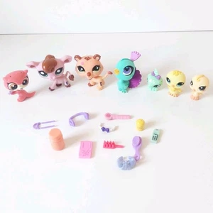 Vintage Littlest Pet Shop Figures with Accessories Lot of 7 | Preloved Condition - Picture 1 of 13