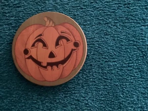 Longaberger JACK-O-LANTERN 6,5" tapa de madera para cesta de parche de calabaza 2001 - Imagen 1 de 3
