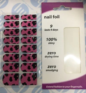 # Nail Foil 16 Piece Pink And Black Design Nail Art **new** - Picture 1 of 3