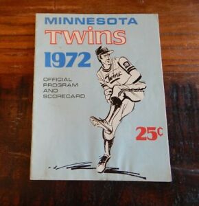 1972 MINNESOTA TWINS VS BOSTON RED SOX BASEBALL PROGRAM CAREW YAZ FISK KILLEBREW