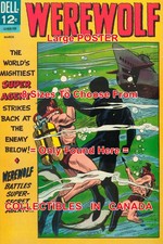 WEREWOLF 1967 Scuba SPEARGUN Submarine = POSTER Comic Book 8 SIZES 17" - 3 FEET
