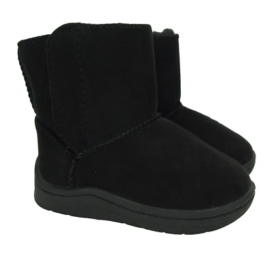 Bebé Niño Niñas Cálidas Botas de Invierno Negras Imitación Gamuza Forradas de Piel Talla 2 Zapato Informal Foto 1 de 4
