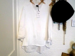 Zara Mixed Fabric Long Sleeve Cotton Tunic Shirt NWT S - Picture 1 of 4