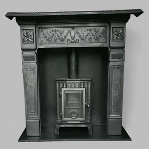 Antique Cast Iron Fire Surround / Woodburner Surround - Picture 1 of 9