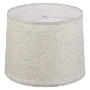 Drum Lamp Shades Linen Round Lamp Shade Lampshade Beige 11.6 inch - Picture 1 of 8