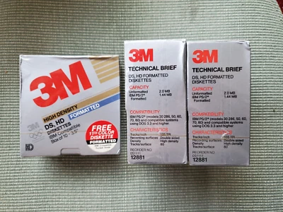 IBM SEALED 3m High Density DS, HD 3.5' Diskettes Formated IBM 33 - Image 1 of 4