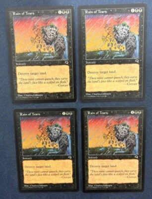 MTG 4X TEMPEST RAIN OF TEARS MAGIC THE GATHERING BLACK UNCOMMON ENGLISH SORCERY - Image 1 of 4