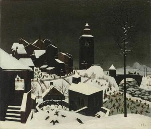 Franz Sedlacek Winter Landscape 1925 17"x 22" Archival Art Print - Picture 1 of 1