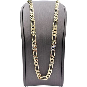 9ct 9k Yellow Gold (3x1) Figaro Link Chain Necklace 32.0 Grams 51cm. Brand New - Picture 1 of 8
