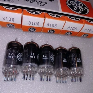 Five(5) Sleeve 1969 Matched NOS/NIB UNUSED GE 8106 Mobile Power Pentode Tubes - Picture 1 of 12