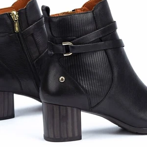 Pikolinos Calafat W1Z mid-heel ankle boots Calf skin Leather Black Buckle Sz 10 - Picture 1 of 23