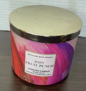 Bath & Body Works Scented Candle 3 Wick Berry Fruit Punch 14.5 ozs NEW - Picture 1 of 10