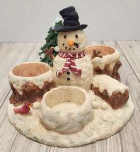 Our America Christmas Holiday Snowman 3 Tea Light Candle Holder - Picture 1 of 9