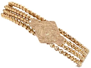 Antique 9k Yellow Gold Chain Bracelet Circa 1890 - Picture 1 of 12