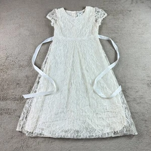 Rose Cottage Vintage Mädchen Kleid Größe 7 Spitze 90er Jahre LESEN - Bild 1 von 9