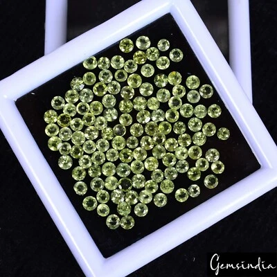 10.90 Cts/121 Pcs Natural Green Untreated Peridot Round Calibrated 2.5 mm Gems - Image 1 of 4